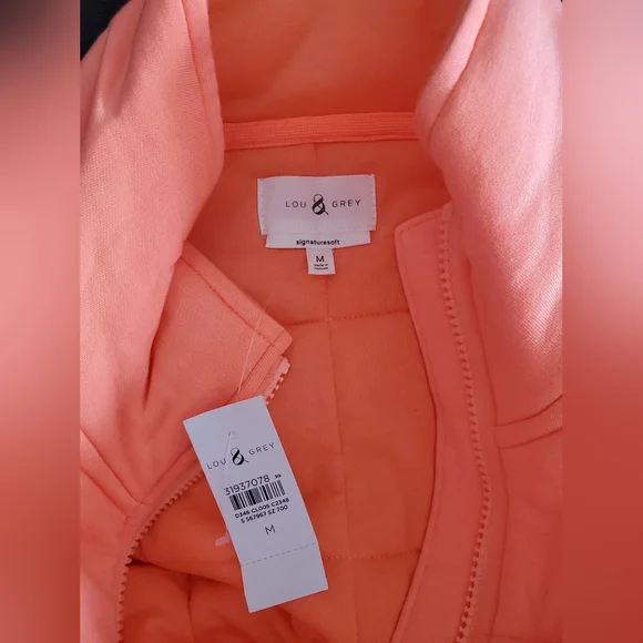 Lou & Grey Signature Soft Coral Pink Quilted Vest Size M Boho Chic Classic - Picture 5 of 12